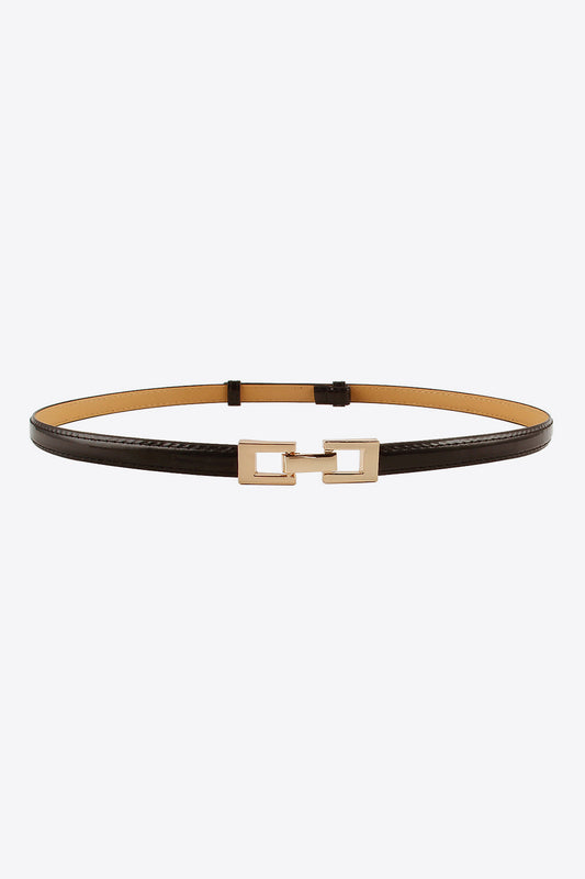 PU Skinny Belt Black One Size Easy Apparels