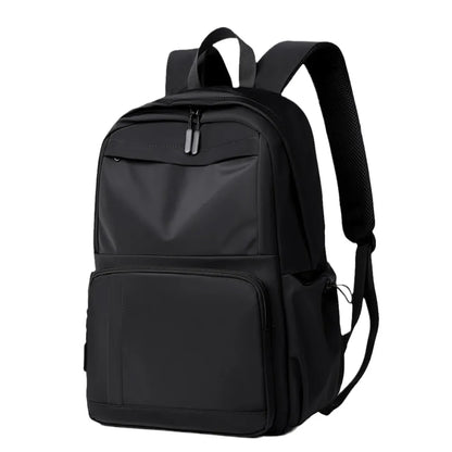 Multi-Pockets Solid Color Backpack Bag Black One Size Easy Apparels