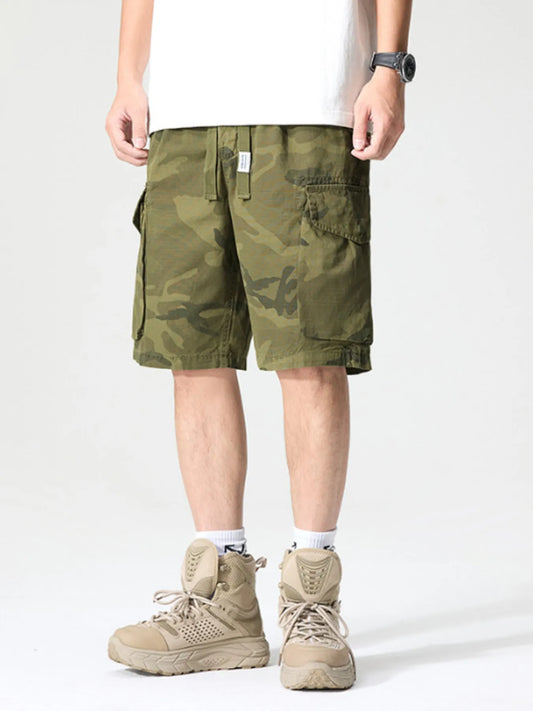 Men's Full Size Drawstring Cargo Shorts Plus Size Easy Apparels
