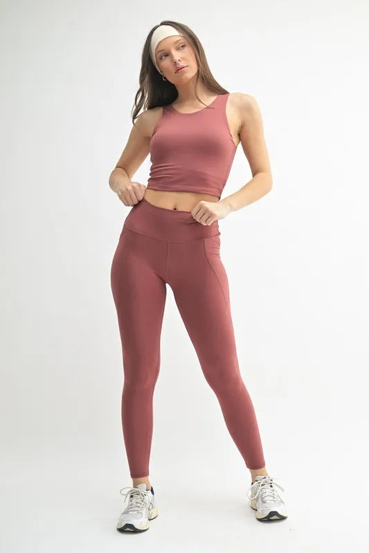 MONO B Venice Cloud Light Sculpt High-Waisted Leggings Easy Apparels