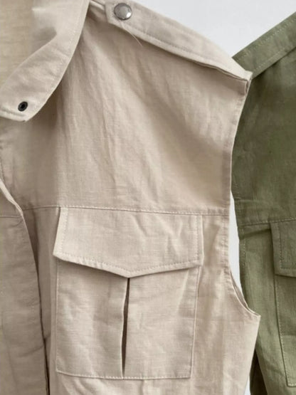 Drawstring Zip Up Vest Coat Easy Apparels