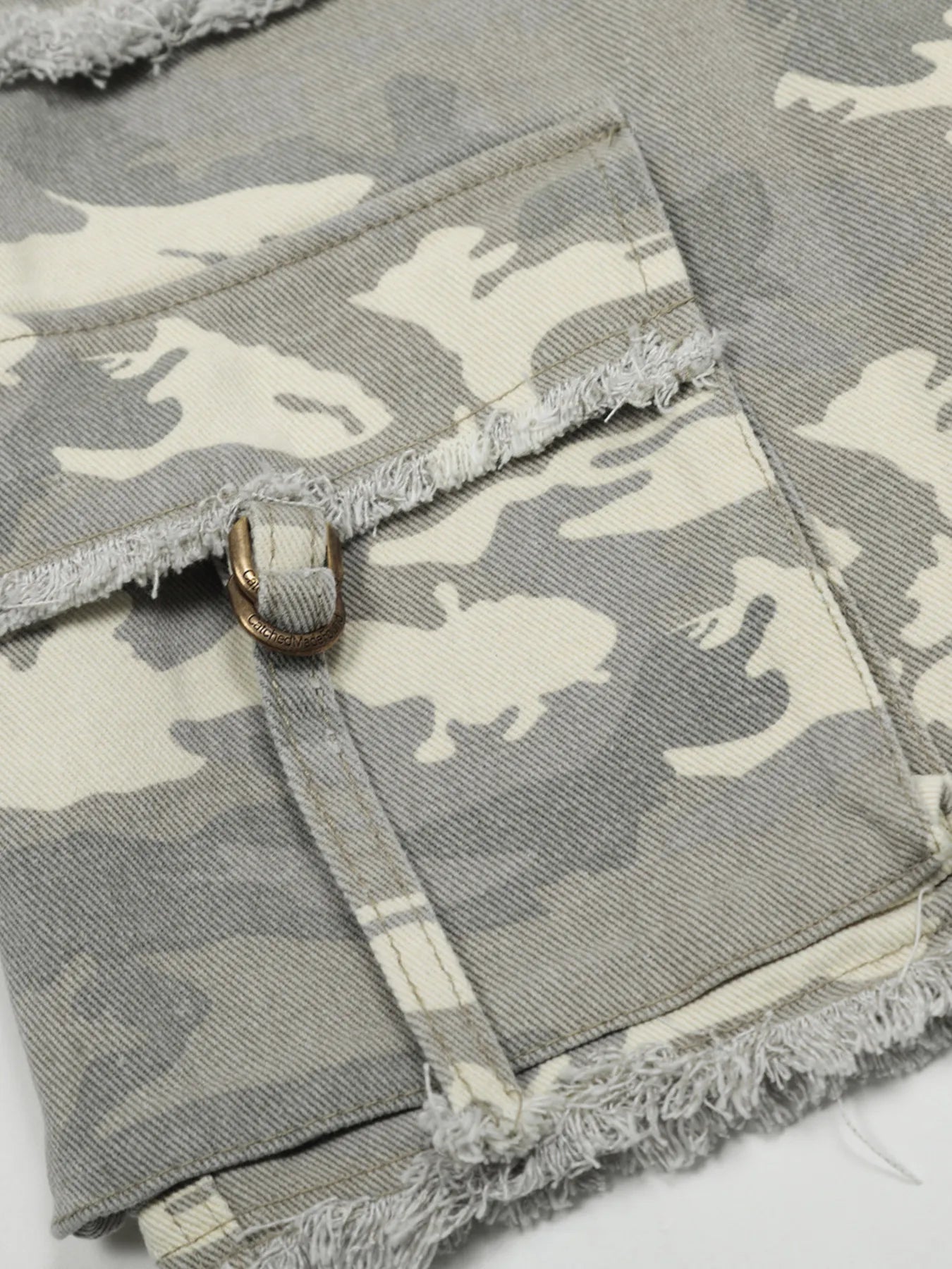Men's Camouflage Denim Shorts with Raw Hem Easy Apparels