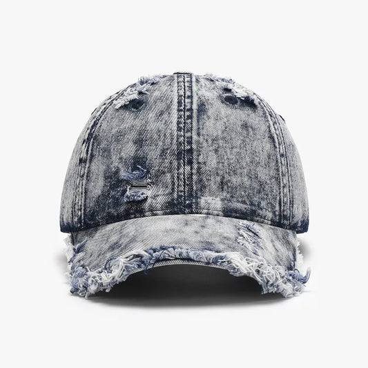 Distressed Cotton Adjustable Baseball Cap Medium One Size Easy Apparels