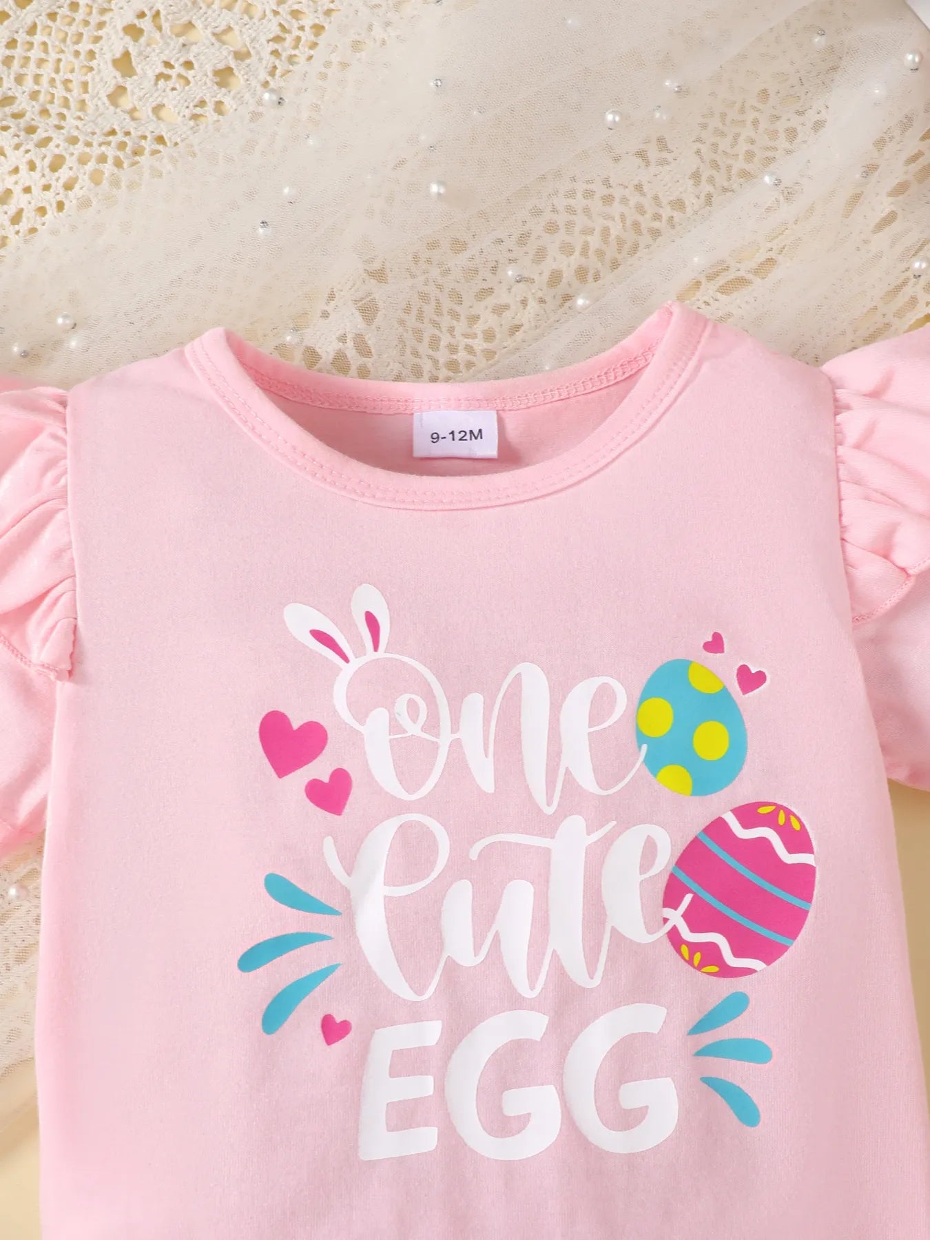 Children's Ruffled Graphic Bodysuit and Skirt Set Easy Apparels