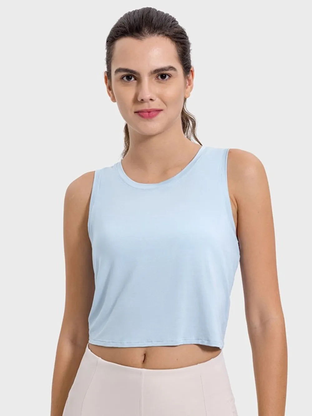 Millennia Drawstring Cutout Round Neck Active Tank Easy Apparels