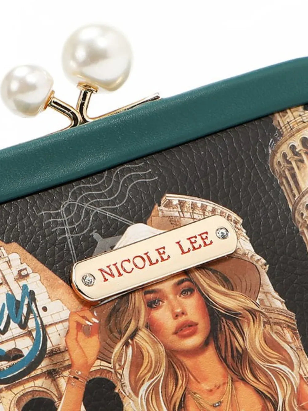 Nicole Lee USA Chelsea Pearl Kiss-Lock Coin Purse Easy Apparels