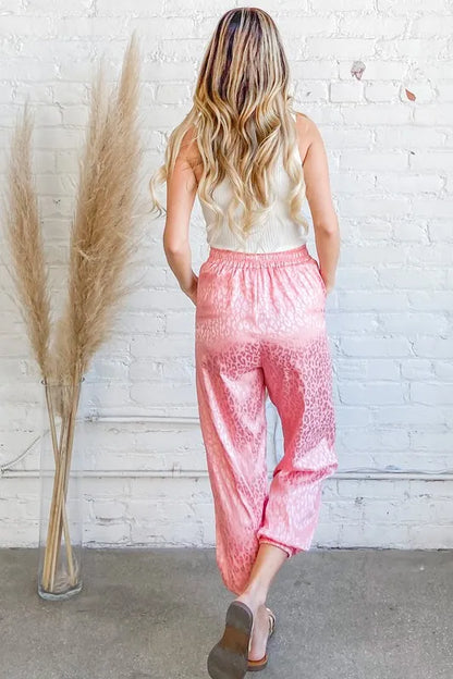 And The Why Satin Leopard Print Joggers Easy Apparels
