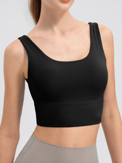 Scoop Neck Wide Strap Active Tank Easy Apparels