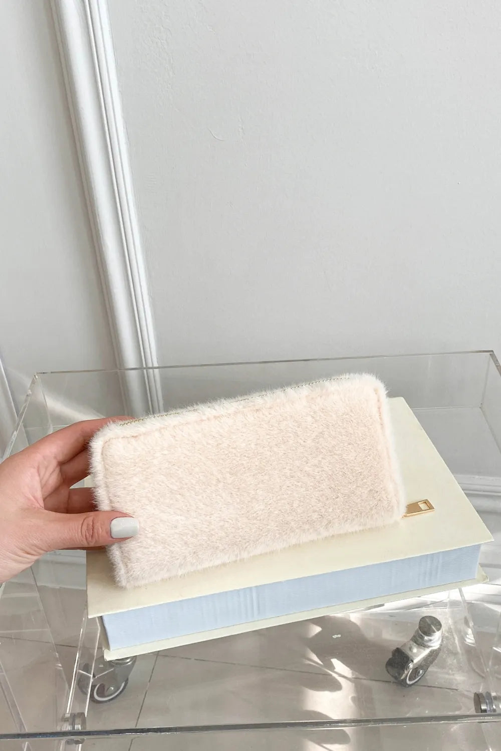 Solid Color Fluff Rectangle Wallet Easy Apparels