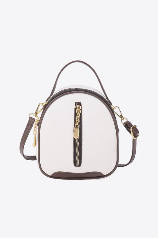 PU Leather Handbag White One Size Easy Apparels