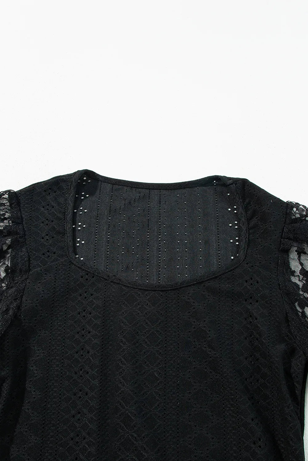 Trendsi Eyelet Lace Long Sleeve Bodysuit
