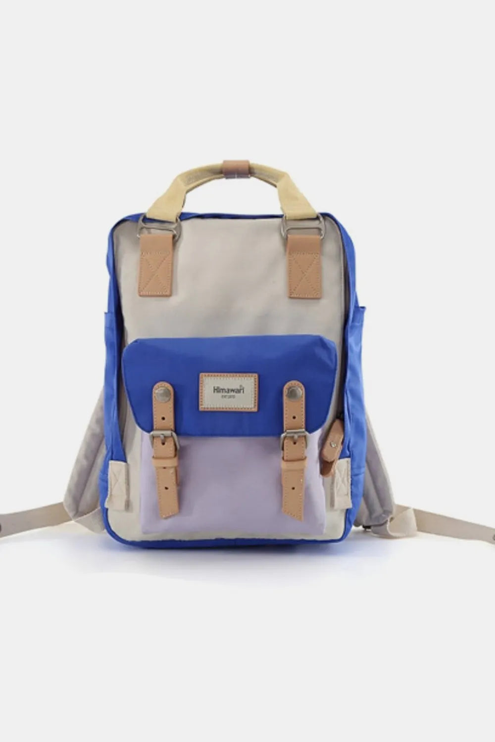 Himawari Contrast Waterproof Nylon Backpack Bag Blue Lavender One Size Easy Apparels