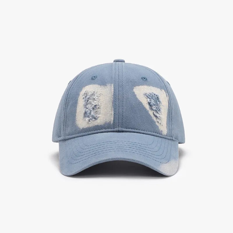 Distressed Cotton Baseball Cap Light One Size Easy Apparels