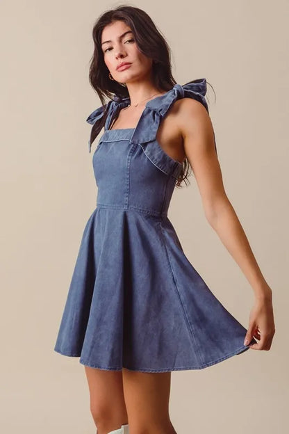 SO ME Fit and Flare Washed Gameday Dress Easy Apparels