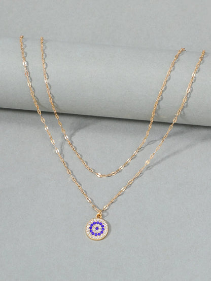 18K Gold-Plated Inlaid Zircon Layered Necklace Easy Apparels