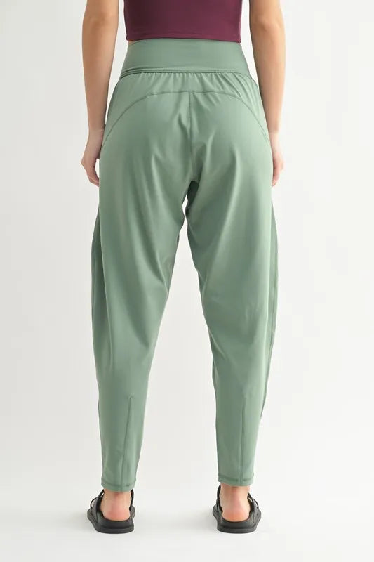 MONO B Flowbarrel High Waist Active Pants Easy Apparels