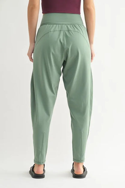 MONO B Flowbarrel High Waist Active Pants Easy Apparels