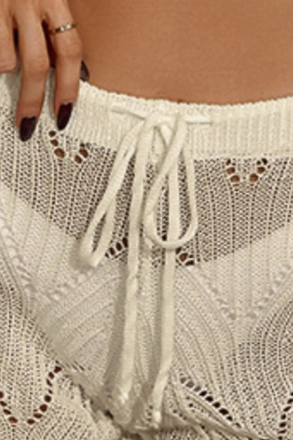 Drawstring Cutout Swim Shorts Easy Apparels