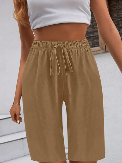 Casual Drawstring Wide Leg Shorts Easy Apparels