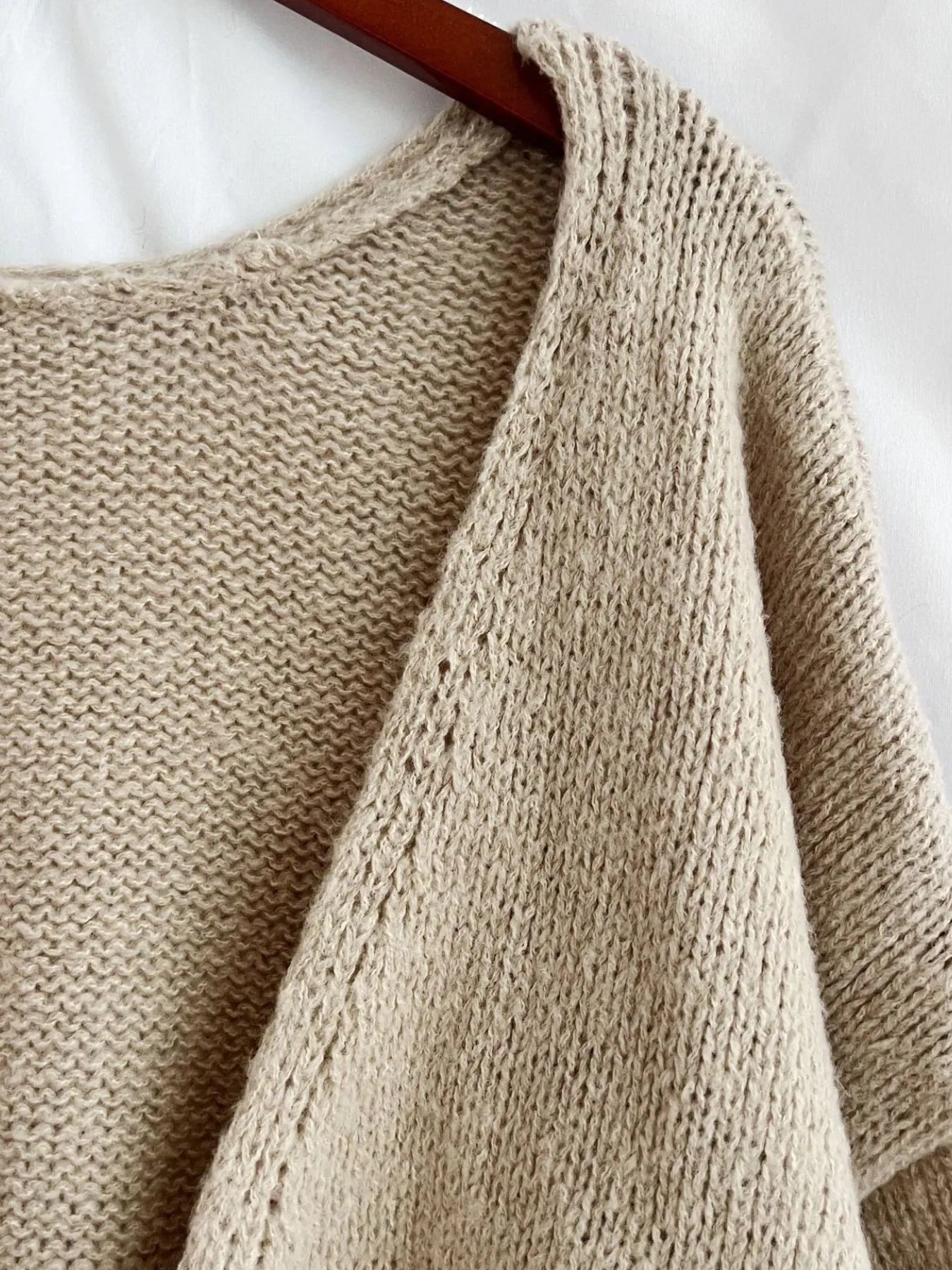 Tied Drop Shoulder Cardigan Easy Apparels