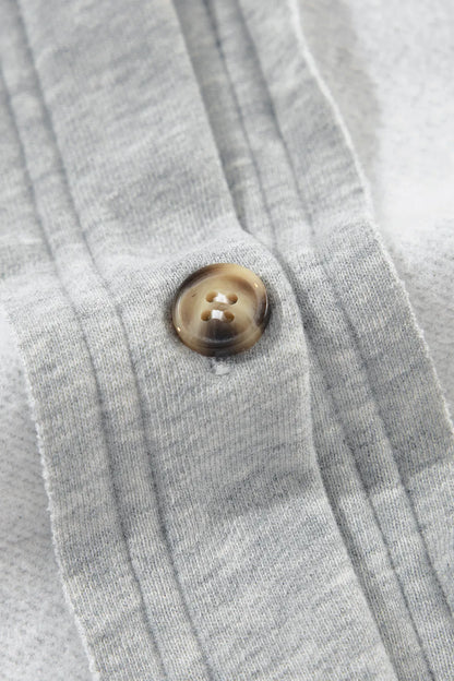 Pocketed Curved Hem Button Up Vest Easy Apparels