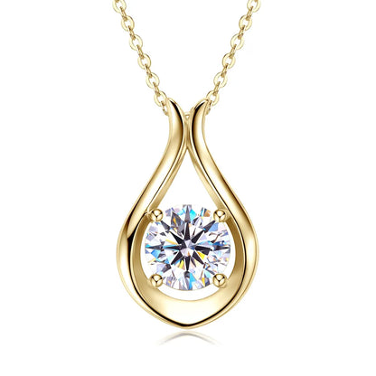 2 Carat Moissanite 925 Sterling Silver Pendant Necklace Easy Apparels