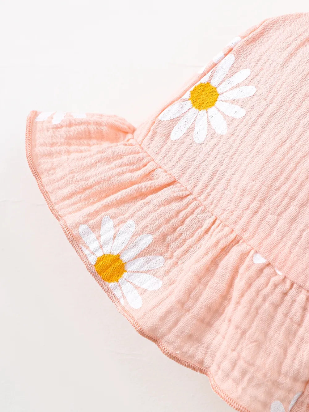 Children's Daisy Textured Wide Strap Romper and Hat Set Easy Apparels