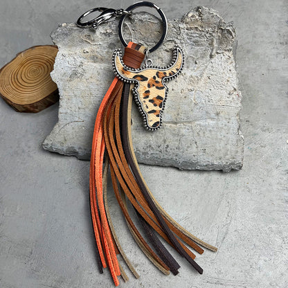 Bull Shape Fringe Key Chain Style C One Size Easy Apparels