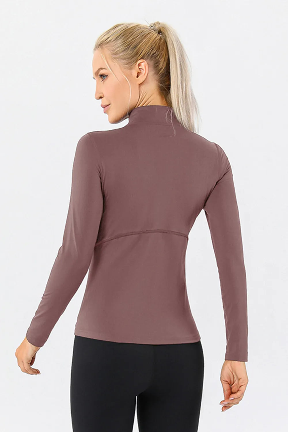 Mock Neck Quarter Zip Active T-Shirt Easy Apparels