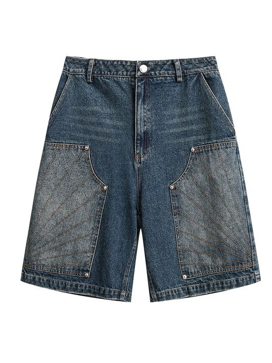 Men's Wash Denim Shorts Blue Easy Apparels