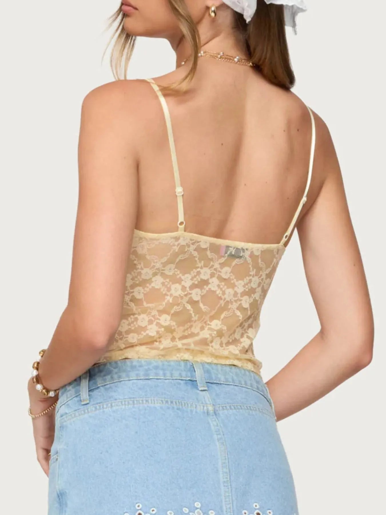 Trendsi Adjustable Strap Lace Cami