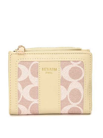 PU Leather Card Case Cream One Size Easy Apparels