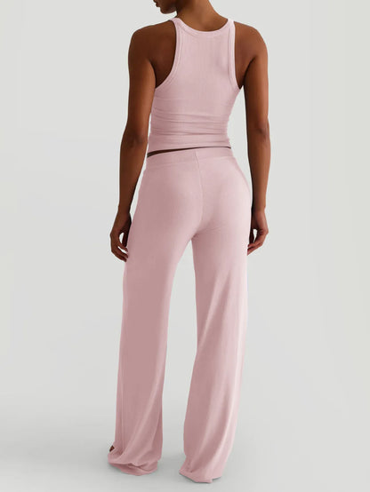 Scoop Neck Tank and Pants Set Easy Apparels