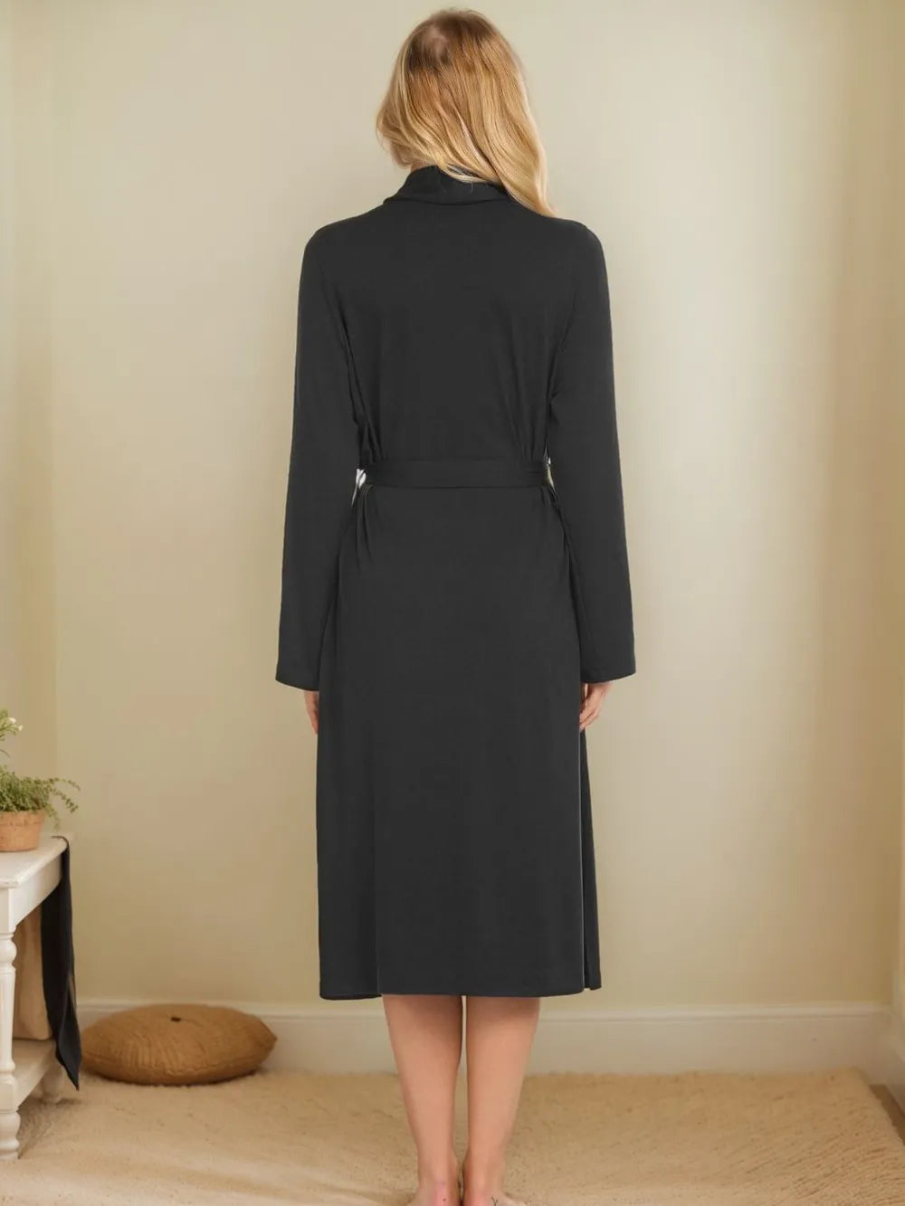 Tied Lounge Nightgown with Pockets Easy Apparels