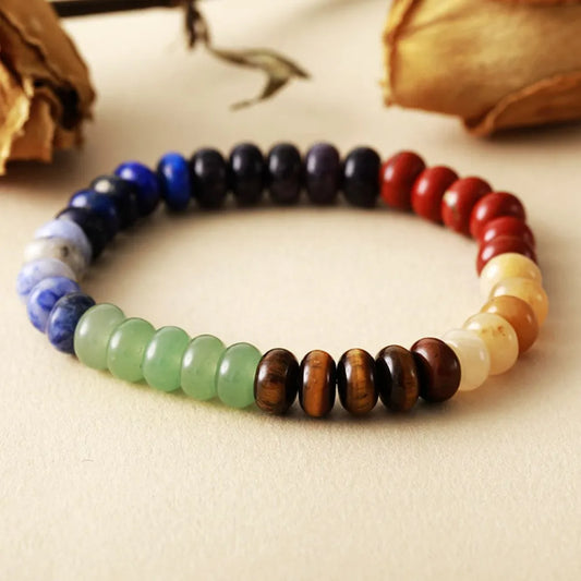 Contrast Natural Stone Bead Bracelet Style A One Size Easy Apparels