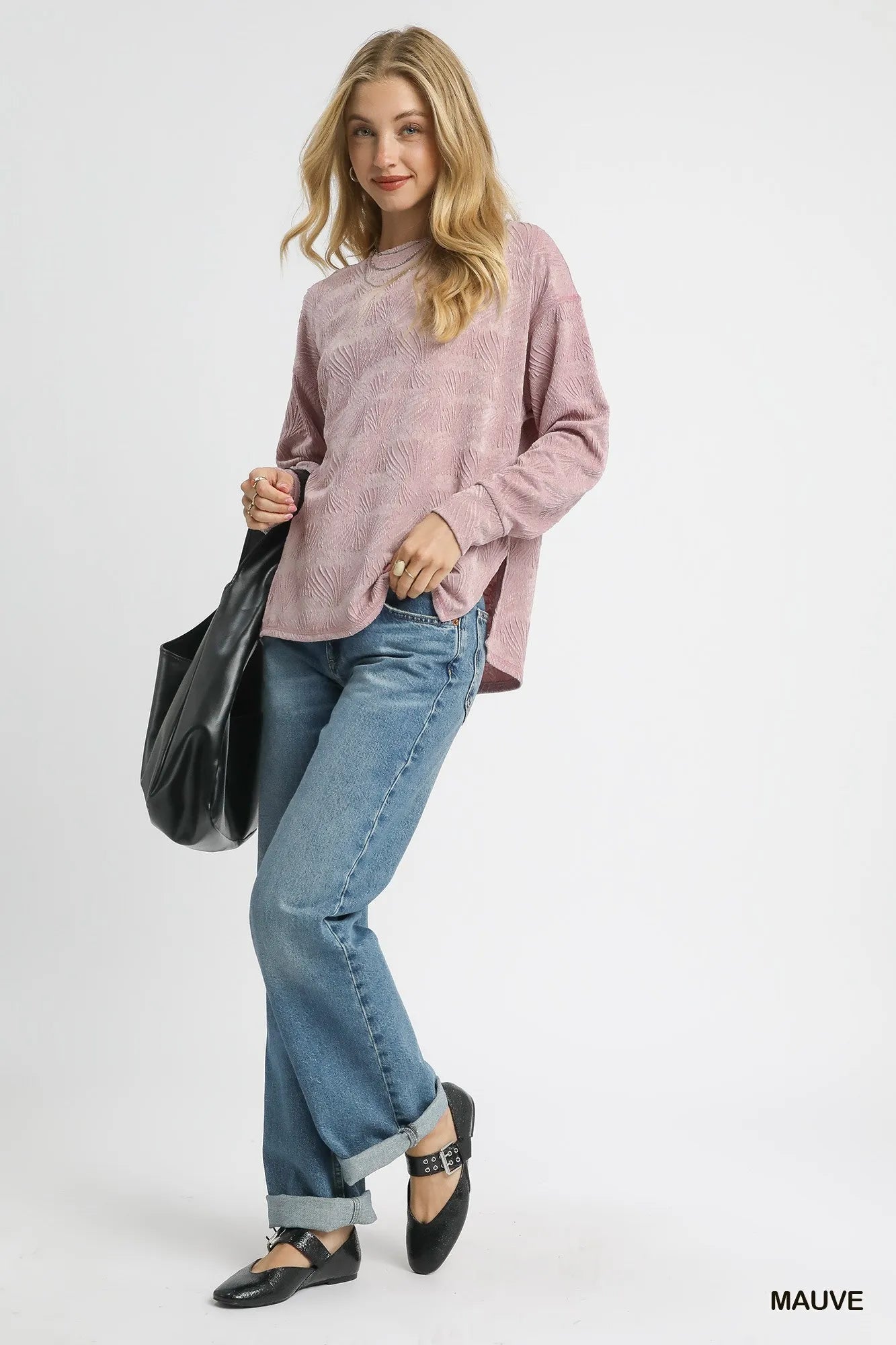 Trendsi Umgee Textured Knit Long Sleeve Top