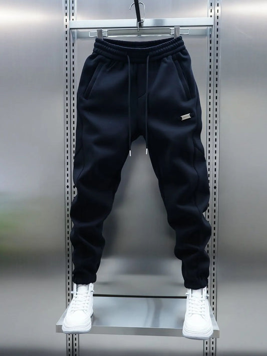 Men's Plus Size Casual Drawstring Joggers Black Easy Apparels