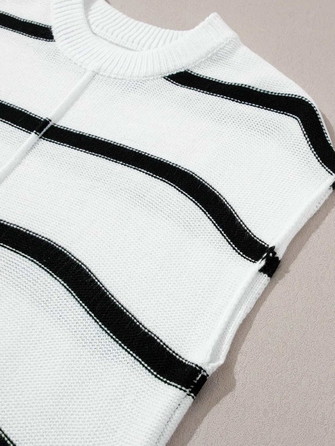 Trendsi Striped Batwing Sleeve Knit Top