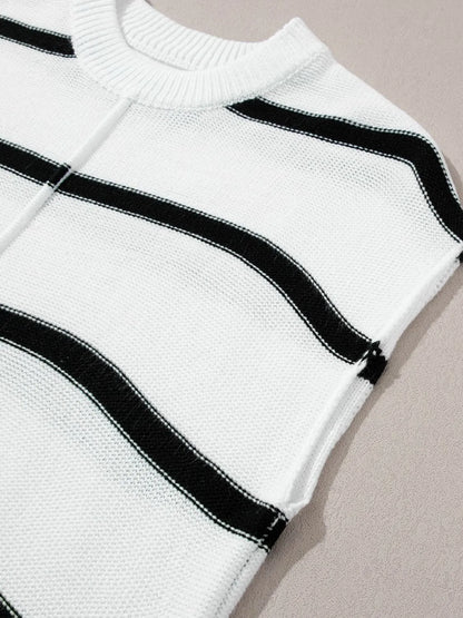 Trendsi Striped Batwing Sleeve Knit Top
