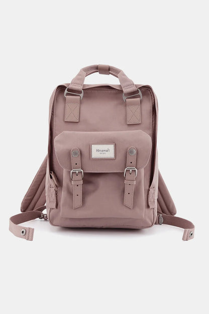 Himawari Contrast Waterproof Nylon Backpack Bag Pink One Size Easy Apparels