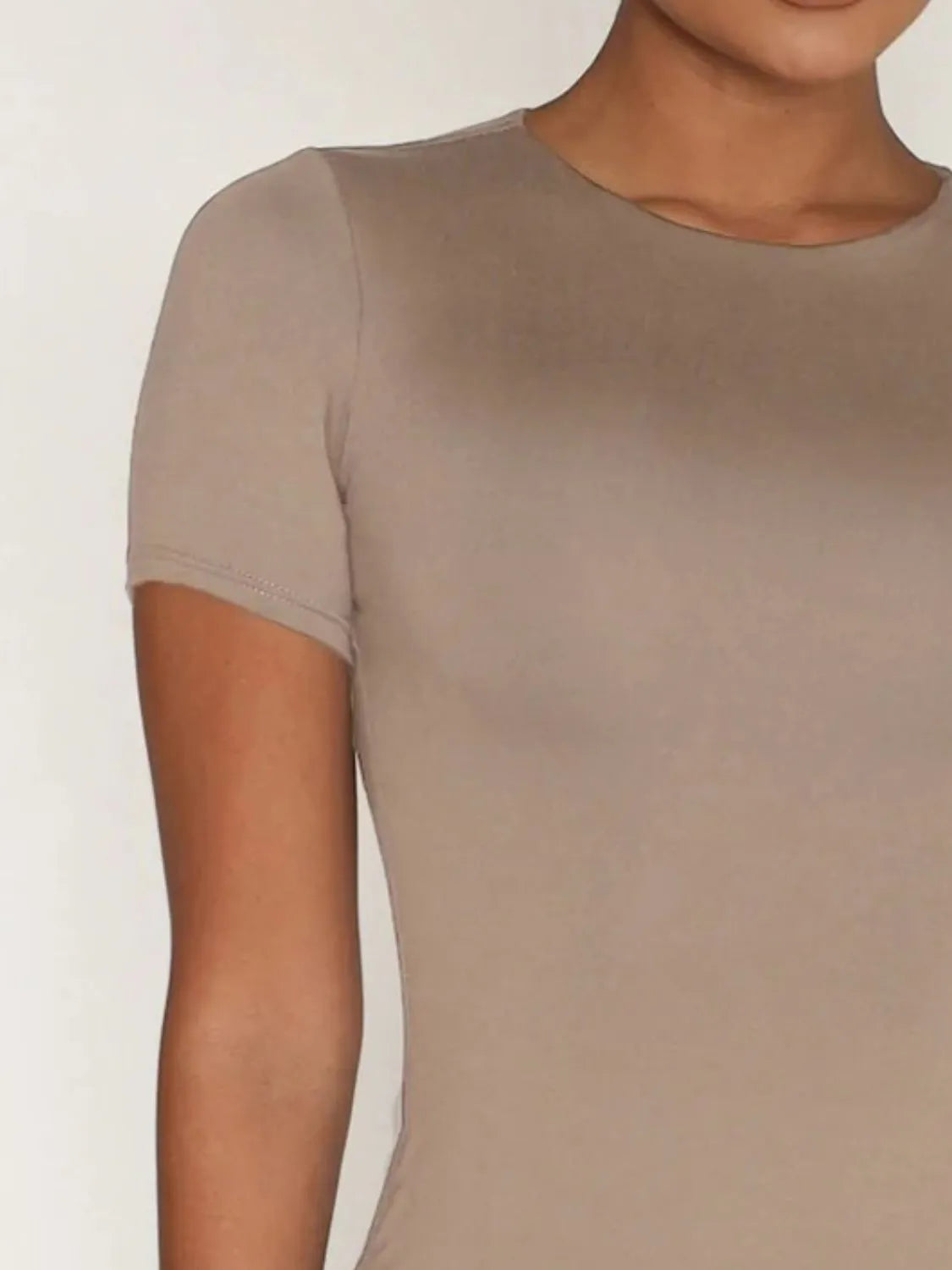 Round Neck Short Sleeve Swim Top Easy Apparels