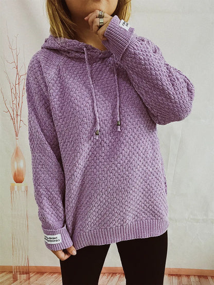 Drawstring Long Sleeve Hooded Sweater Easy Apparels