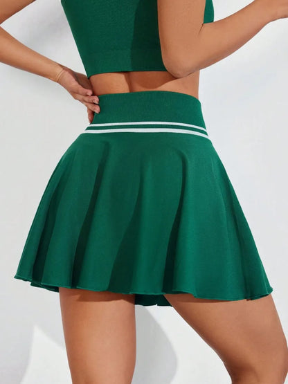 Ruched High Waist Mini Active Skirt Easy Apparels