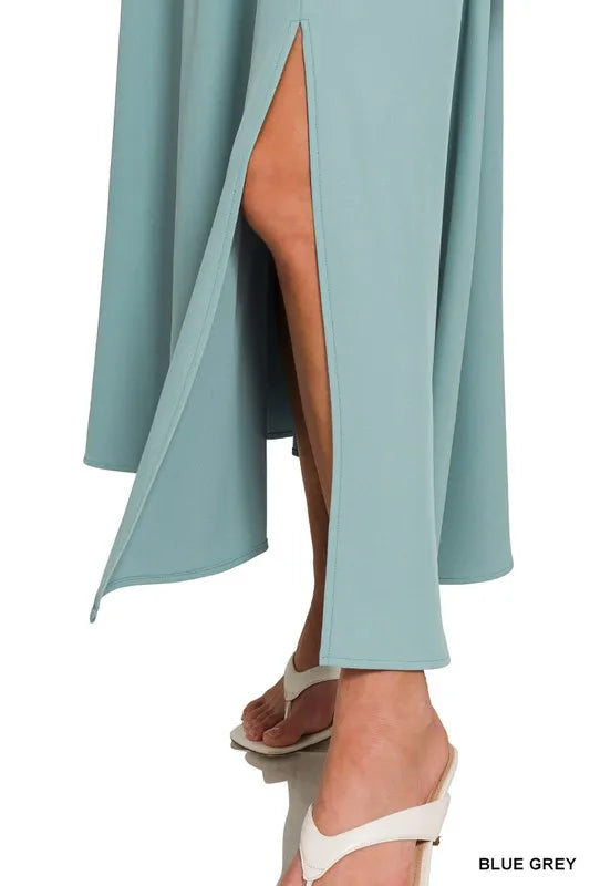 Zenana Heavy Woven Span Crop Tee & Skirt Set Easy Apparels
