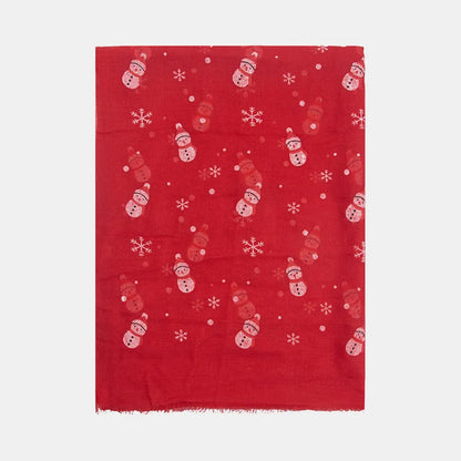 Fringe Snowman Polyester Scarf Easy Apparels