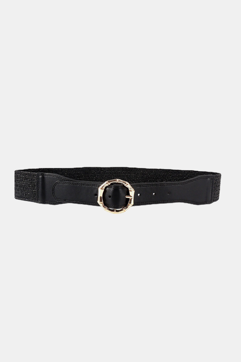 Alloy Buckle Braided Belt Black One Size Easy Apparels