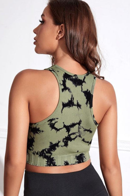 Tie-dye Cropped Round Neck Tank Top Easy Apparels