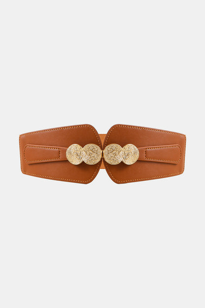 Alloy Buckle Elastic Belt Caramel One Size Easy Apparels