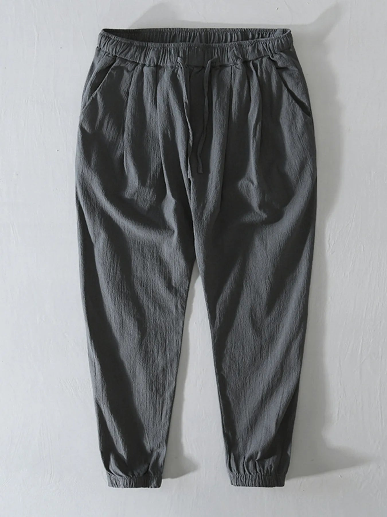 Men's Plus Size Casual Drawstring Joggers Dark Gray Easy Apparels