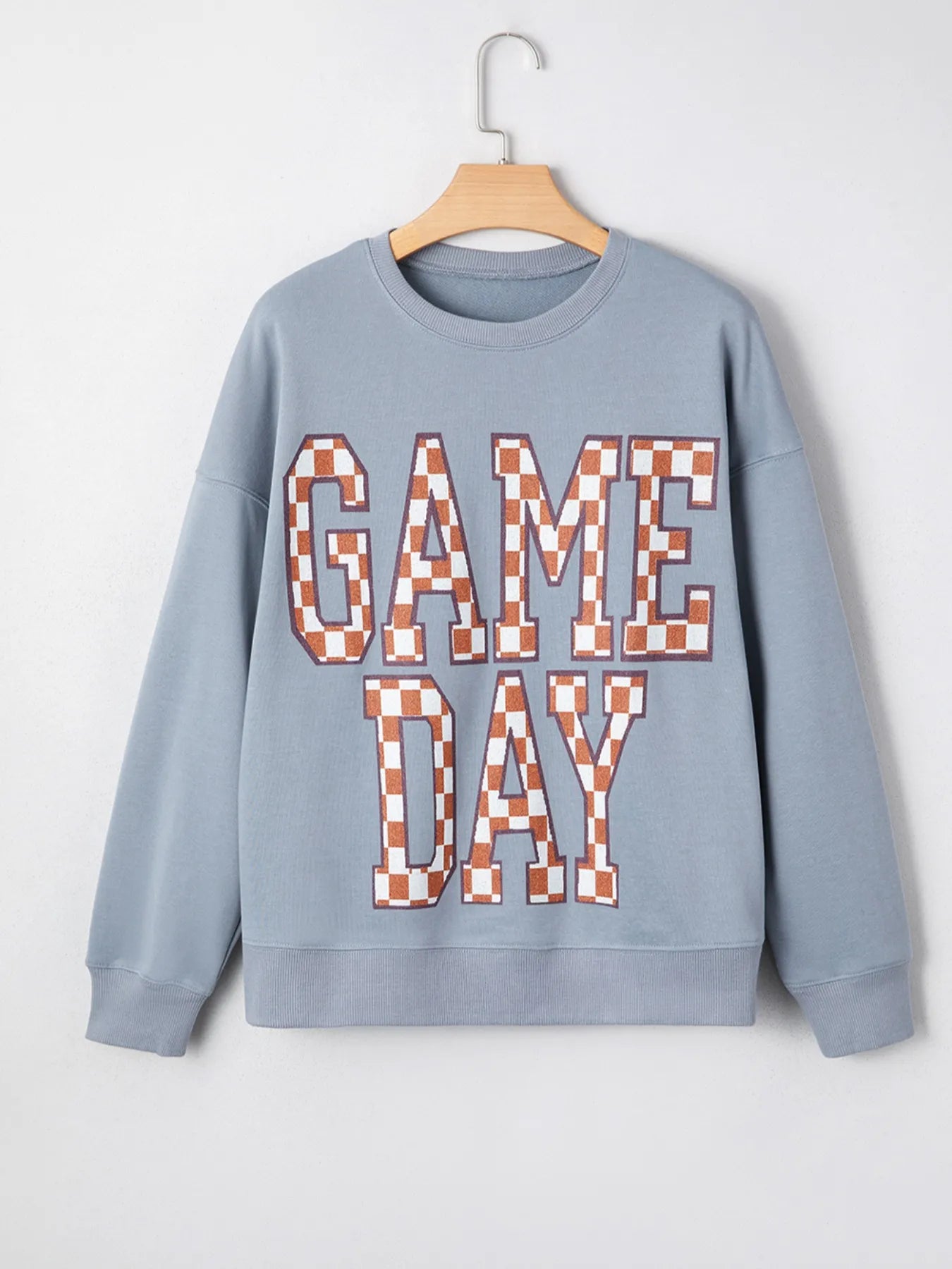 Trendsi Game Day Checkered Oversized Sweatshirt